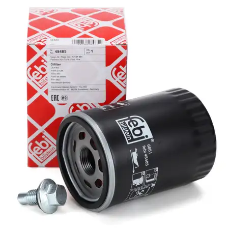 FEBI 48485 &Ouml;lfilter + &Ouml;lablassschraube FORD Mustang MK6 5.0 V8 422 PS ab 07.2015