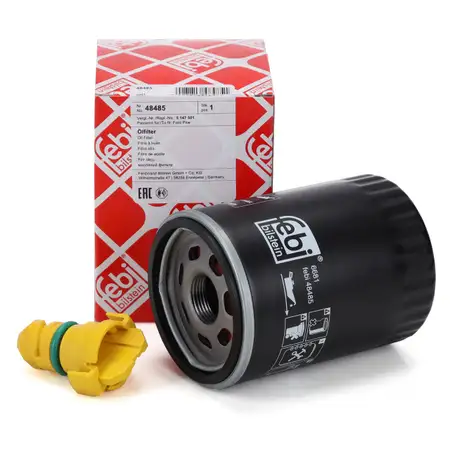 FEBI 48485 &Ouml;lfilter + &Ouml;lablassschraube FORD Mustang MK6 5.0 V8 450/460 PS ab 11.2017