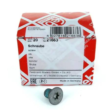 20x FEBI Schraube Bremsscheibe M8x1 L&auml;nge 12mm f&uuml;r MERCEDES W203 W211 W140 W220