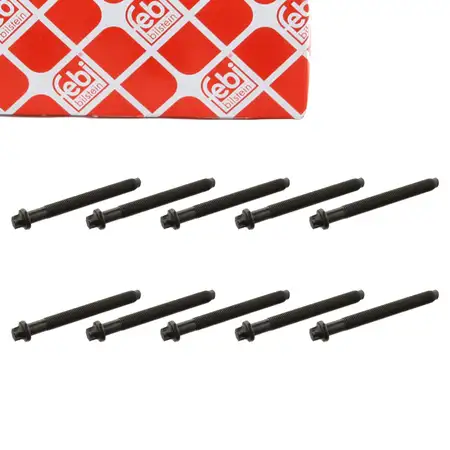 10x FEBI 19413 Zylinderkopfschraube RENAULT Clio 1 Laguna 1 Megane 1 Super 5 Trafic