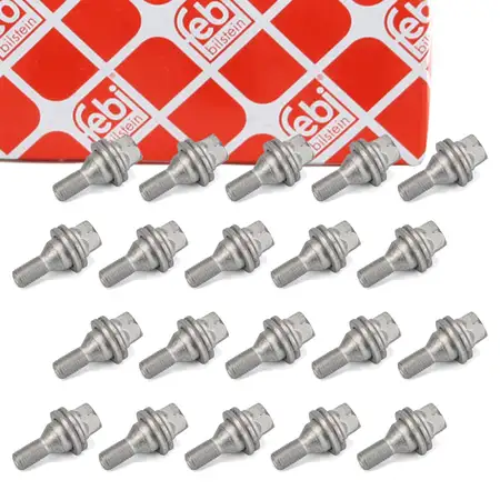 20x FEBI 26590 Radbolzen Radschrauben M12x1,5mm 21mm f&uuml;r CITROEN PEUGEOT TOYOTA