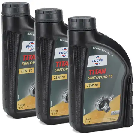 3L 3 Liter FUCHS TITAN SINTOPOID FE SAE 75W-85 Achs&ouml;l Achsgetriebe&ouml;l API GL-5