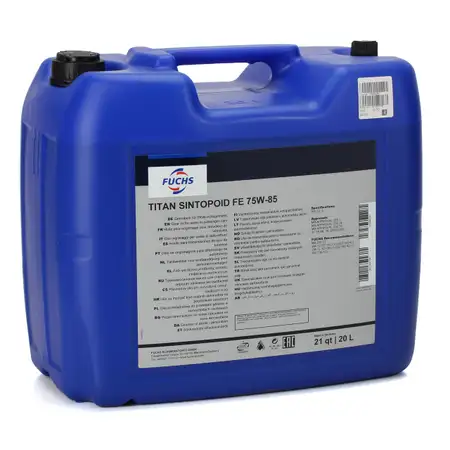 20L 20 Liter FUCHS TITAN SINTOPOID FE 75W-85 Achs&ouml;l Achsgetriebe&ouml;l API GL-5