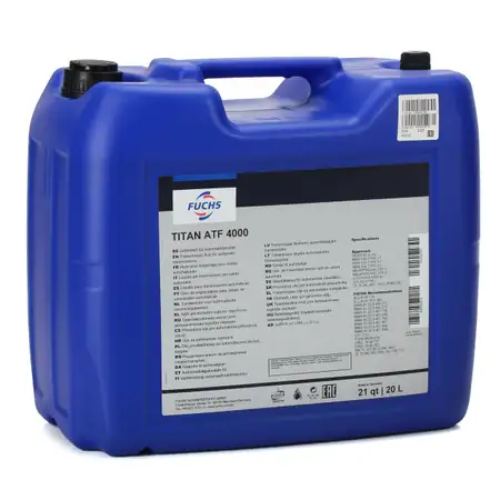 20L 20 Liter FUCHS TITAN ATF 4000 Getriebe&ouml;l Automatikgetriebe&ouml;l MB 236.1