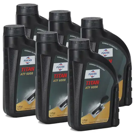 6L 6 Liter FUCHS TITAN ATF 6008 Getriebe&ouml;l Automatikgetriebe&ouml;l VW BMW ZF