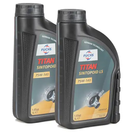 2L 2 Liter FUCHS Achs&ouml;l Achsgetriebe&ouml;l TITAN SINTOPOID LS SAE 75W-140 API GL-5