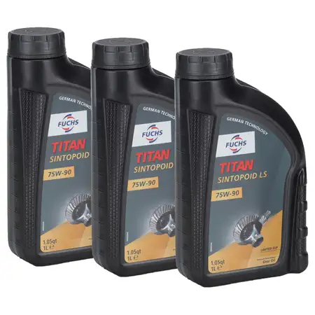 3L 3 Liter FUCHS TITAN SINTOPOID LS 75W-90 Getriebe&ouml;l Achsgetriebe&ouml;l API GL-4 GL-5