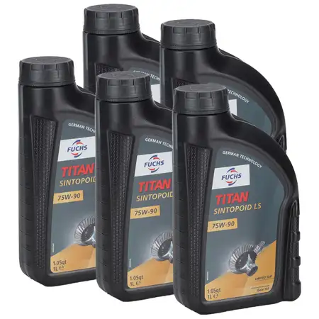 5L 5 Liter FUCHS TITAN SINTOPOID LS 75W-90 Getriebe&ouml;l Achsgetriebe&ouml;l API GL-4 GL-5