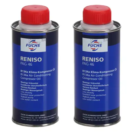 2x 250ml FUCHS RENISO PAG 46 R134a Kompressor &Ouml;l Kompressor&ouml;l Klimaanlagen&ouml;l