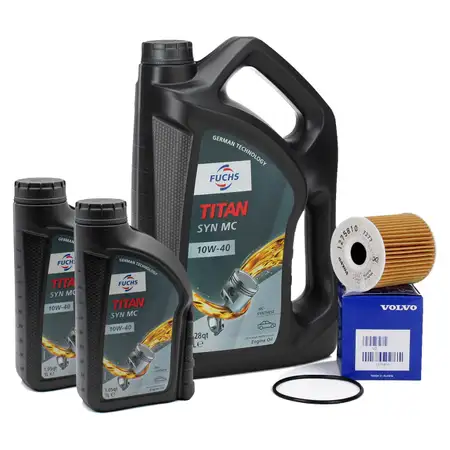 7L 7 Liter FUCHS TITAN SYN MC 10W40 Motor&ouml;l + ORIGINAL VOLVO &Ouml;lfilter 1275810