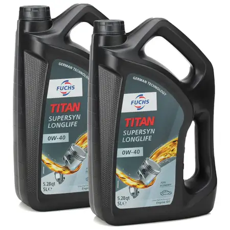 10L 10 Liter FUCHS TITAN SUPERSYN LONGLIFE 0W-40 Motor&ouml;l &Ouml;l MB 229.5 VW 502/505.00