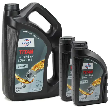 7L 7 Liter FUCHS MOTOR&Ouml;L TITAN SuperSyn Longlife 0W-40 ACEA A3/B4 FORD M2C937-A