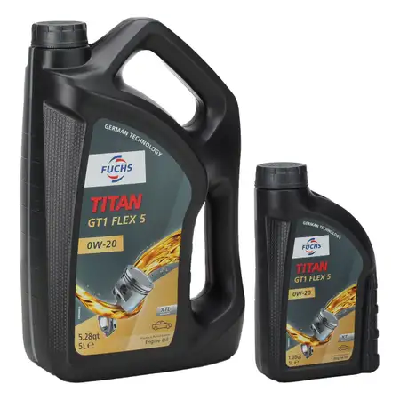 6L 6 Liter FUCHS TITAN GT1 FLEX 5 0W-20 0W20 Motor&ouml;l &Ouml;l BMW LL-17 FE+ MB 229.71