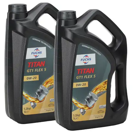 10L 10 Liter FUCHS TITAN GT1 FLEX 5 0W-20 0W20 Motor&ouml;l &Ouml;l BMW LL-17 FE+ MB 229.71