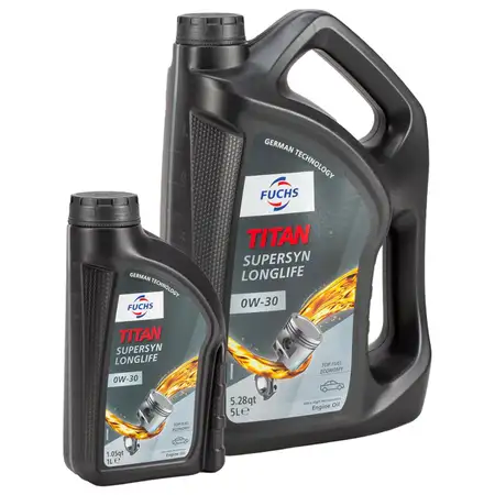 6L 6 Liter FUCHS TITAN SUPERSYN LONGLIFE 0W-30 Motor&ouml;l &Ouml;l MB 229.5 VW 502/505.00