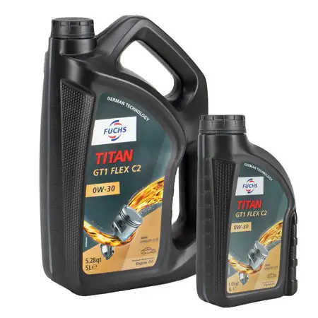 6L 6 Liter FUCHS TITAN GT1 FLEX C2 0W-30 Motor&ouml;l FORD WSS-M2C950-A BMW LL-12 MB 229.61