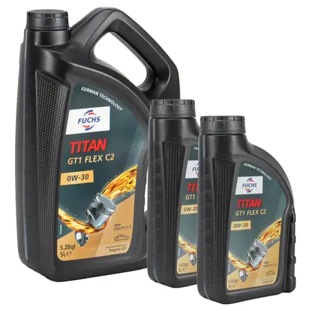 7L 7 Liter FUCHS TITAN GT1 FLEX C2 0W-30 Motor&ouml;l FORD WSS-M2C950-A BMW LL-12 MB 229.61