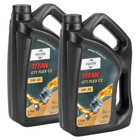 10L 10 Liter FUCHS TITAN GT1 FLEX C2 0W-30 Motor&ouml;l FORD WSS-M2C950-A BMW LL-12 MB 229.61