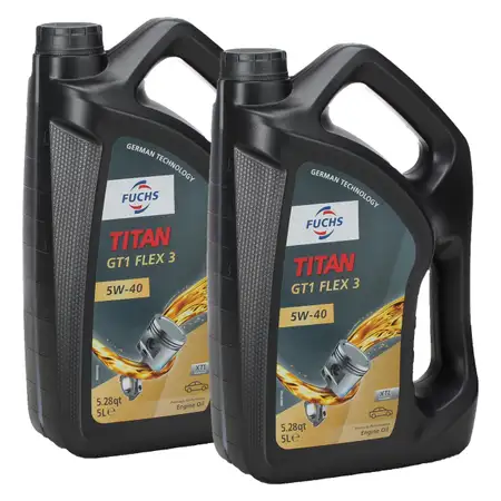 10 Liter FUCHS TITAN GT1 FLEX 3 5W40 Motor&ouml;l BMW LL-04 MB 229.51/52 VW 511.00