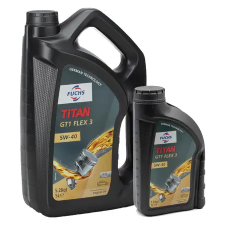 6L 6 Liter FUCHS Motor&ouml;l TITAN GT1 Flex 3 5W40 BMW LL-04 MB 229.51/52 VW 511.00