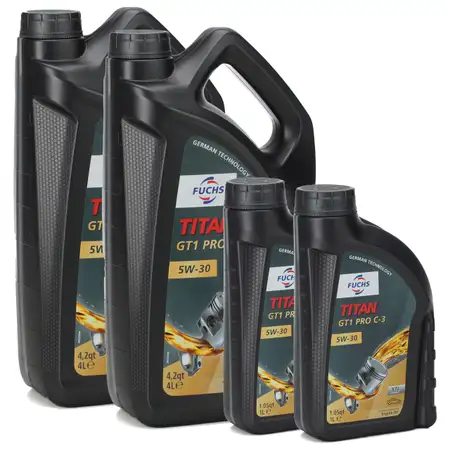 10L 10 Liter FUCHS TITAN GT1 Pro C-3 5W30 5W-30 Motor&ouml;l &Ouml;l VW 504/507.00 MB 229.51