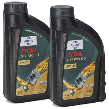 2L 2 Liter FUCHS MOTOR&Ouml;L TITAN GT1 Pro C-3 5W30 BMW LL04 VW 504/507.00 MB 229.51