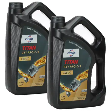 10L 10 Liter FUCHS MOTOR&Ouml;L TITAN GT1 Pro C-3 5W30 BMW LL04 VW 504/507.00 MB 229.51