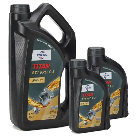 6L 6 Liter FUCHS MOTOR&Ouml;L TITAN GT1 Pro C-3 5W30 BMW LL04 VW 504/507.00 MB 229.51