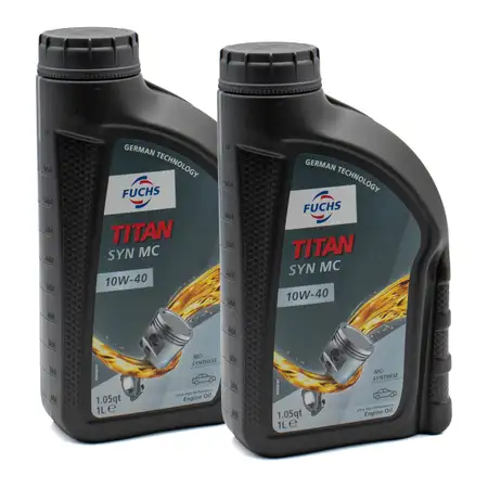 2L 2 Liter FUCHS MOTOR&Ouml;L TITAN SYN MC 10W40 ACEA A3/B4 MB 229.3 VW 501.01 505.00