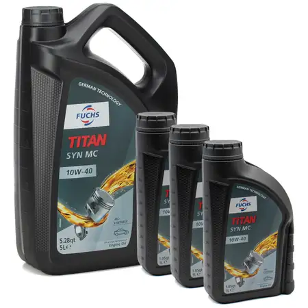 8L 8 Liter FUCHS TITAN SYN MC 10W40 Motor&ouml;l ACEA A3/B4 MB 229.3 VW 501.01 505.00