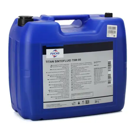 20L 20 Liter FUCHS TITAN SINTOFLUID 75W-80 75W80 Getriebe&ouml;l Schaltgetriebe&ouml;l