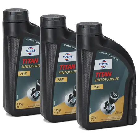 3L 3 Liter FUCHS TITAN SINTOFLUID FE 75W Getriebe&ouml;l Schaltgetriebe&ouml;l API GL-4