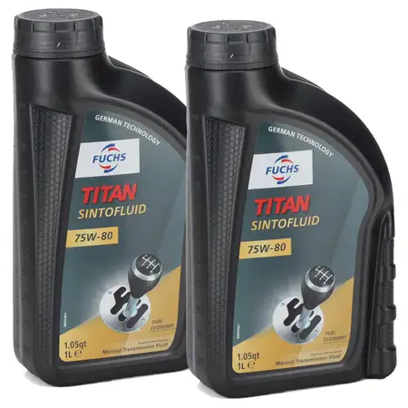 2L 2 Liter FUCHS TITAN SINTOFLUID SAE 75W80 Getriebe&ouml;l Schaltgetriebe&ouml;l API GL-4