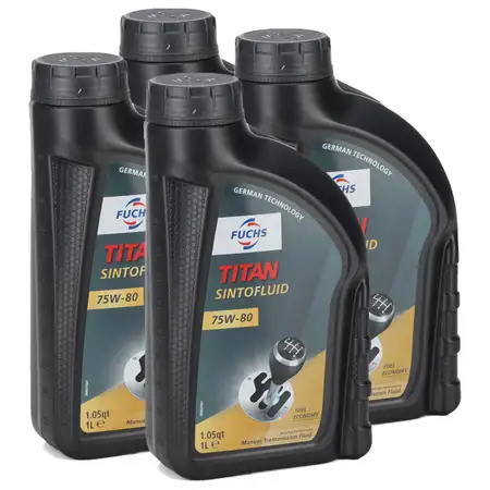 4L 4 Liter FUCHS TITAN SINTOFLUID SAE 75W80 Getriebe&ouml;l Schaltgetriebe&ouml;l API GL-4