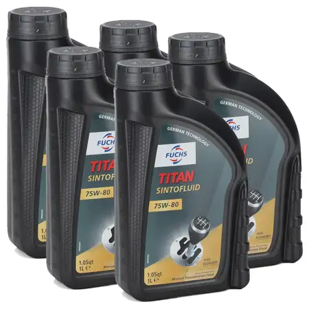 5L 5 Liter FUCHS TITAN SINTOFLUID SAE 75W80 Getriebe&ouml;l Schaltgetriebe&ouml;l API GL-4