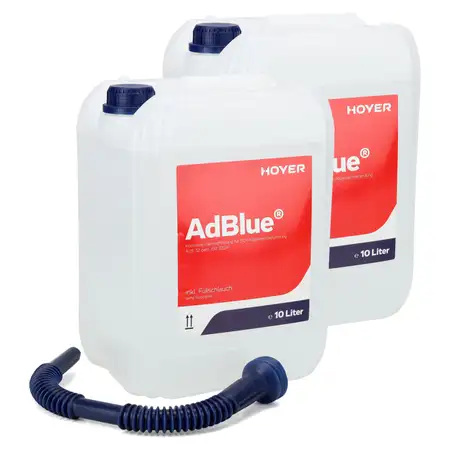 2x 10L 10 Liter HOYER AdBlue&reg; NOX-Reduktionsmittel Harnstoffl&ouml;sung inkl. Ausgie&szlig;er