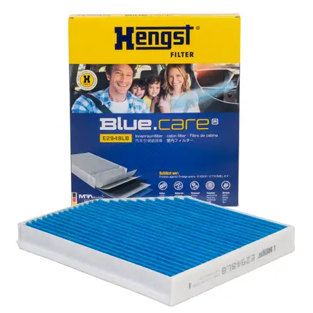 HENGST E2948LB BLUE CARE Innenraumfilter ANTIBAKTERIELL f&uuml;r AUDI A4 B8 A5 Q5 8R