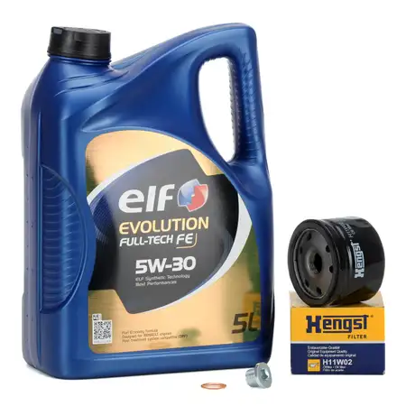 5L 5 Liter elf Full-Tech FE 5W30 Motor&ouml;l + HENGST &Ouml;lfilter ALFA ROMEO NISSAN OPEL RENAULT