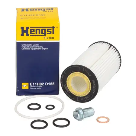 HENGST E11H02D155 &Ouml;lfilter + Schraube MERCEDES W202 W203 W204 W210 W211 W212 M112/113/272