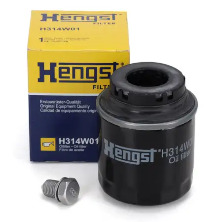 HENGST H314W01 &Ouml;lfilter + Schraube VW Golf 6 Passat B6 B7 Polo 5 Tiguan Touran 1.2/1.4 TSI