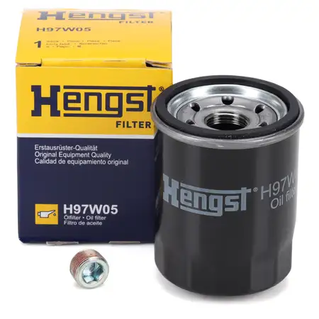 HENGST H97W05 &Ouml;lfilter + Schraube FIAT 500 500L Doblo Panda Punto Stilo Tipo 1.2 1.4