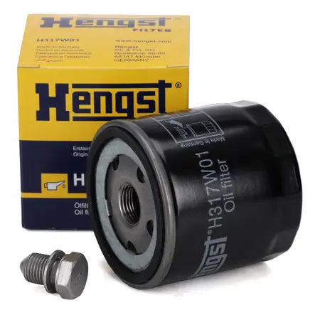 HENGST H317W01 &Ouml;lfilter + Schraube N90813202 VW Golf 7 Passat Polo Tiguan Up 1.0-1.5 TSI