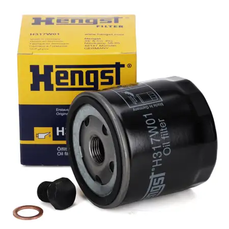 HENGST H317W01 &Ouml;lfilter + Schraube N90288901 VW Golf 7 Passat Polo Tiguan Up 1.0-1.5 TSI