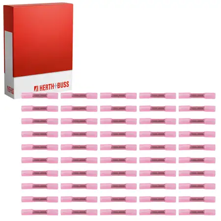 50x HERTH+BUSS ELPARTS Leitungsverbinder Kabelverbinder Sto&szlig;verbinder RUND ROT 0.5-1.5mm