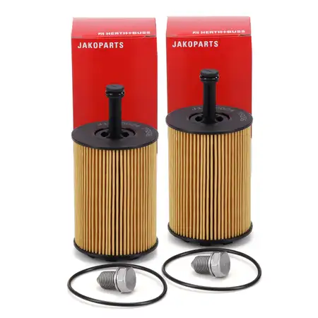 2x HERTH+BUSS JAKOPARTS &Ouml;lfilter + Schraube VW Golf 4 5 6 Passat Touran T4 T5 1.2-2.5 TDI