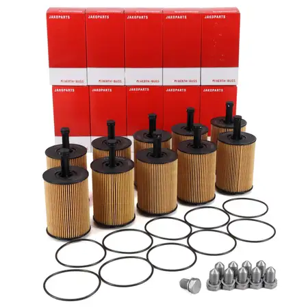 10x HERTH+BUSS JAKOPARTS &Ouml;lfilter + Schraube VW Golf 4 5 6 Passat Touran T4 T5 1.2-2.5 TDI