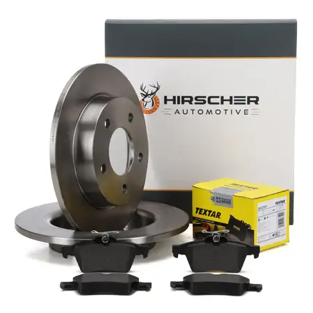 HIRSCHER Bremsscheiben + TEXTAR Bremsbel&auml;ge MAZDA 3 (BK) (BL) hinten