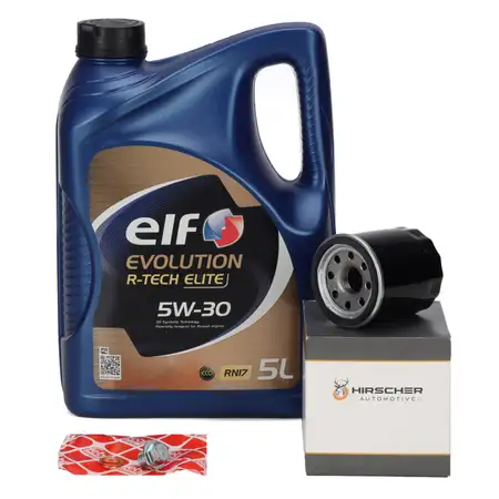 5L elf Evolution R-TECH ELITE 5W30 Motor&ouml;l + HIRSCHER &Ouml;lfilter RENAULT 152085758R