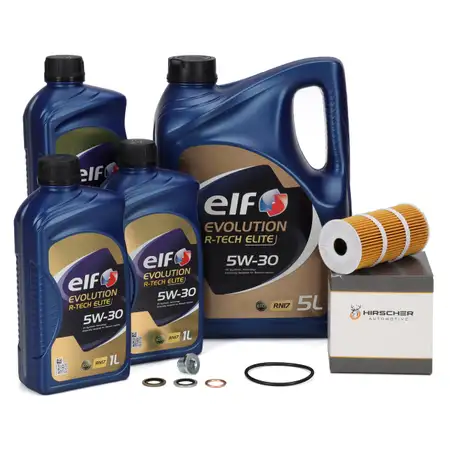 8L elf Evolution R-TECH ELITE 5W30 Motor&ouml;l + HIRSCHER &Ouml;lfilter RENAULT 152093920R