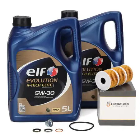 10L elf Evolution R-TECH ELITE 5W30 Motor&ouml;l + HIRSCHER &Ouml;lfilter RENAULT 152093920R